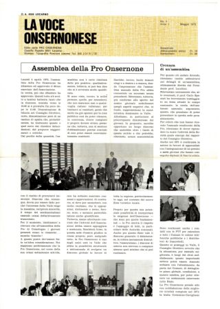 La Voce Onsernonese Nr. 3 – 1972