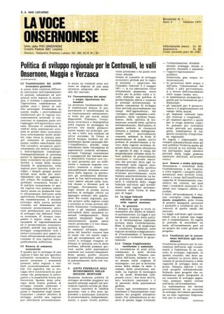 La Voce Onsernonese Nr. 1 – 1974