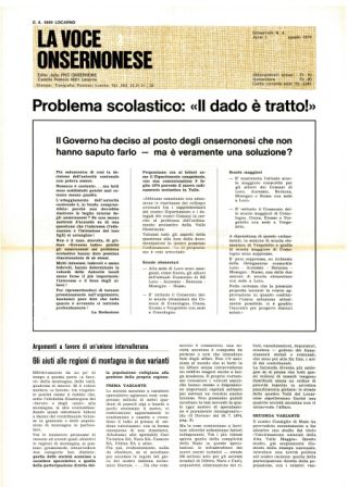 La Voce Onsernonese Nr. 4 – 1974
