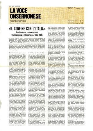 La Voce Onsernonese Nr. 1 – 1975