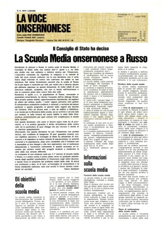 La Voce Onsernonese Nr. 2 – 1978