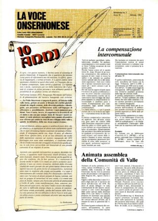 La Voce Onsernonese Nr. 1 – 1981