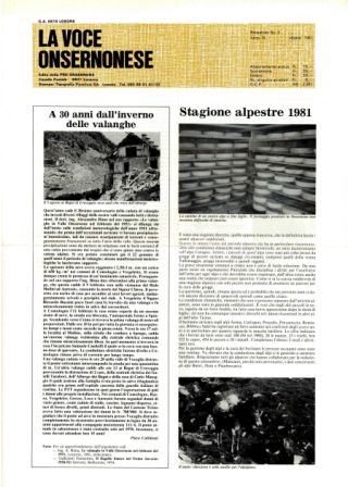 La Voce Onsernonese Nr. 5 – 1981