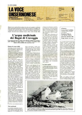La Voce Onsernonese Nr. 5 – 1982