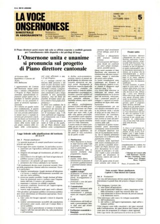 La Voce Onsernonese Nr. 5 – 1984
