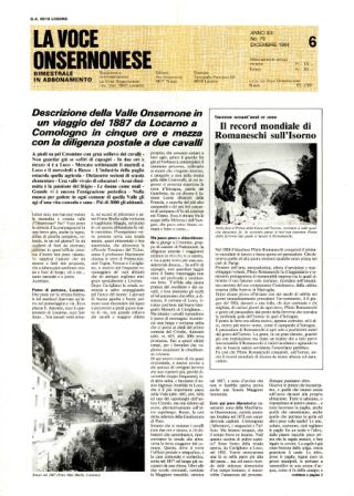 La Voce Onsernonese Nr. 6 – 1984