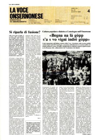 La Voce Onsernonese Nr. 4 – 1985