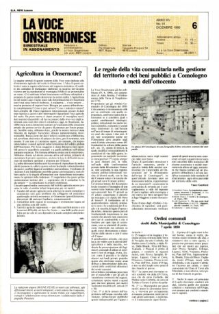 La Voce Onsernonese Nr. 6 – 1986