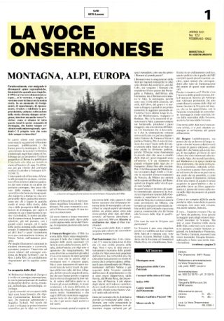 La Voce Onsernonese Nr. 1 – 1992