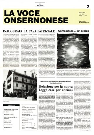 La Voce Onsernonese Nr. 2 – 1992