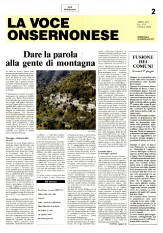 La Voce Onsernonese Nr. 2 – 1993
