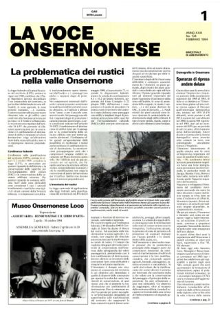 La Voce Onsernonese Nr. 1 – 1994