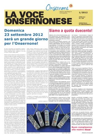 La Voce Onsernonese Nr. 1 – 2012