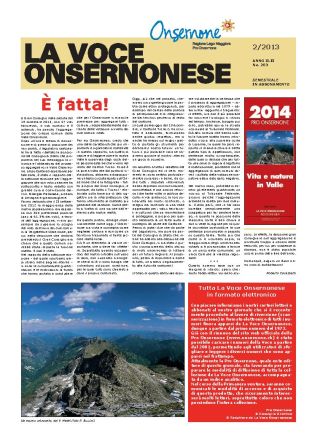 La Voce Onsernonese Nr. 2 – 2013