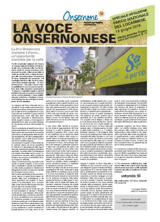 La Voce Onsernonese Speciale Parco Nazionale – 2019